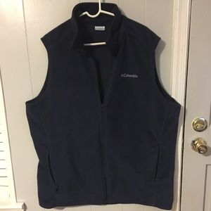 Men's Navy Columbia fleece vest